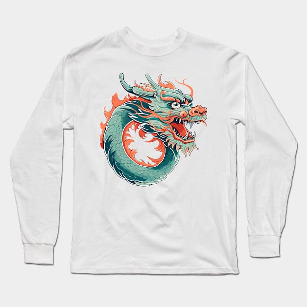 dragon circle Long Sleeve T-Shirt by NomadaArtshop